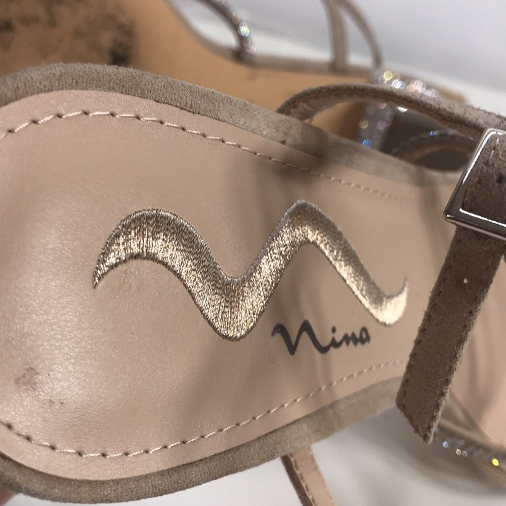 Nina Tan Faux Suede and Rhinestones Sandals Size 9.5 - Picture 7 of 7